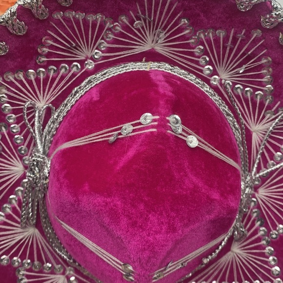 Salazar Yepez Pink Silver Sombrero Hat Made in Mexico HT6832 - Picture 6 of 14